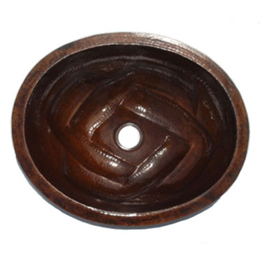 Mexican Copper Sink -- s6000 Oval Chain